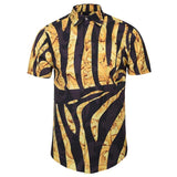 Mr.1991INC Palace Golden Flowers Shirts Men 3d Shirts Short Sleeve Summer Brand Shirts Fashion Tops