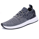 Tangnest Men Lightweight Casual Shoes Fashion Design Knitted Slip-on Flats For Youth Breathable Platform Shoes Man Black XMR2543