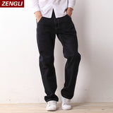 Brand Mens jeans New Fashion Cotton Men Casual Jeans Loose Straight Feet Jeans Loose Waist Long Trousers hot sell Large size 46