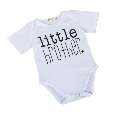 2017 newborn baby clothes Infant Baby Cool Boys Short Sleeve Letter Print O-Neck comfortable Cotton Jumpsuit Clothes