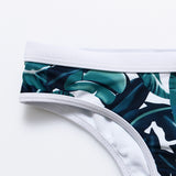 Sexy Push Up Bikini Swimsuit Two Pieces Papded Swimwear Leaf Printed Swim Suit for Women Beach Swimming Pool Party