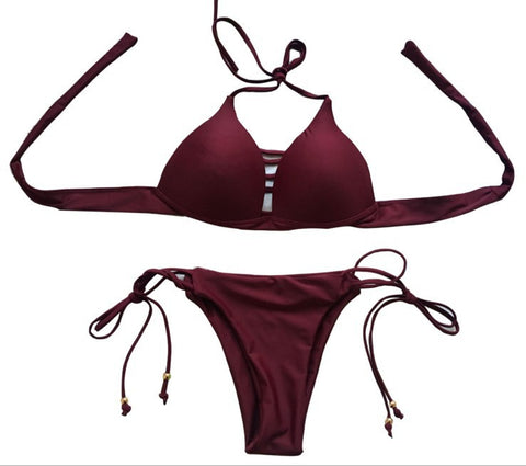 Women Sexy Bikini Swimsuit Strap Front Two Pieces Paded Swimwear Push Up Swim Suit for Beach Swimming Pool