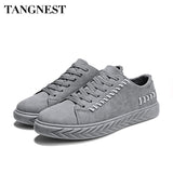 Tangnest Spring Autumn Comfortable Casual Shoes For Men Lace Up Breathable Men Flats Non-Slip Retro Leather Men Shoes XMR2765