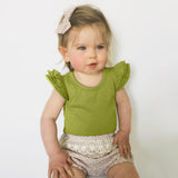 Newborn Infant Baby Girls Ruffles Sleeve Romper Playsuit Clothes Outfits Clothes