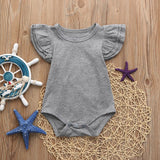 Newborn Infant Baby Girls Ruffles Sleeve Romper Playsuit Clothes Outfits Clothes