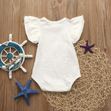 Newborn Infant Baby Girls Ruffles Sleeve Romper Playsuit Clothes Outfits Clothes