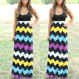 Womens Striped Long Boho Dress Lady Beach Summer Sundrss Maxi Dress Plus Size