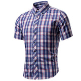 LASPERAL Brand Short Sleeve Plaid Mens Dress Shirts Casual  Turn-Down Collar Summer Shirt Classic Business Male Shirts Plus Size