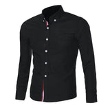 Navy Blue/Light Blue/White Mens Button Shirt Chemise Homme Slim Fit Long Sleeve Men Shirts Famous Brand Social Shirt