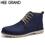 HEE GRAND Brand 2017 Fashion Men Winter Shoes Lace-up Ankle Boots,Warm Cotton Inside Men Footwear Street Motorcycle Boots XMX258