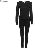 FANALA Tracksuits Women Solid Irregular Long Sleeve Autumn Winter Sweatshirts Tops+Pants Suit Tracksuits For Women Sportwear Set