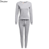 FANALA Tracksuits Women Solid Irregular Long Sleeve Autumn Winter Sweatshirts Tops+Pants Suit Tracksuits For Women Sportwear Set