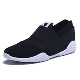 Tangnest Fashion Canvas Men Casual Shoes Breathable Men Slip-on Light Flats White Black Patchwork Shoes Man Loafers XMR2608