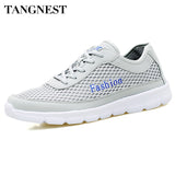 Tangnest Men Mesh Shoes For 2017 Summer Lace Up Casual Shoes Man Breathable Network Flats Man Soft Shoes Big Size 38~48 XMR2514