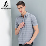 Pioneer Camp new style short shirt men brand clothing fashion striped shirt male top quality 100% cotton casual shirt ADC701121