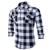 2017 New Spring Cotton Shirts Men Plaid Casual Campus Shirts Luxury Slim Long Sleeve Brand Formal Business Shirts Warm