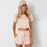 2017 Summer Women Set Two Piece Set fashion Top And Pants crop top moletom feminino ensemble drawstring