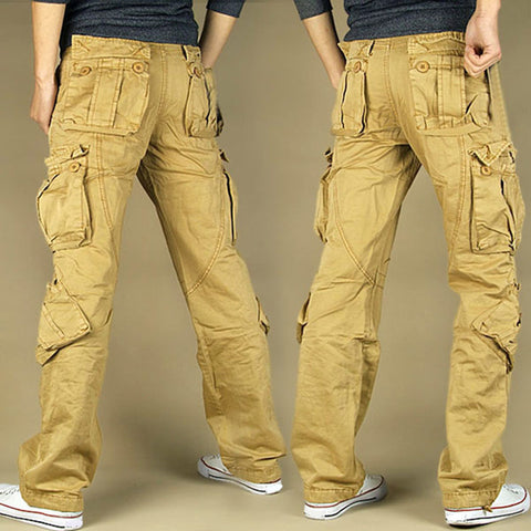 Pants Men's Cargo Pants Casual Multi-Pocket Military Overalls Men Outdoors High Quality Baggy Long Trousers Large Big Size 32-40