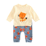 Kids Baby clothes set Newborn Infant Baby Boy Girl Fox Pullover Sweatshirt Tops+Pants Outfits Set drop shipping