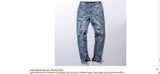 Fashion Mens Straight Slim Fit Biker Jeans Casual Denim Pants Skinny Trousers
