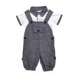 2017 summer Newborn boys clothing sets gentleman Turn-down Collar T-shirt and suspender pants Kids Outfits baby boy clothes