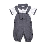 2017 summer Newborn boys clothing sets gentleman Turn-down Collar T-shirt and suspender pants Kids Outfits baby boy clothes