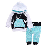 Newborn Autumn Baby Boys Girls Clothes Set Hoodie Tops T-Shirt+Cotton Pants Suit 2PCS Infant Clothing Deer Arrow Print