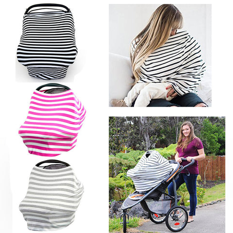 Baby Car Seat Cover Canopy Nursing Cover Multi-Use Stretchy Infinity Scarf Breastfeeding Shopping Cart Cover High Chair Cover