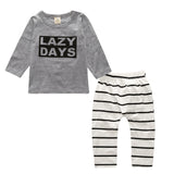 Spring Autumn Fashion 1Set Infant Toddler Kids Baby Boy Girl T-shirt Tops+Pants Outfits Clothes Printing children clothing set