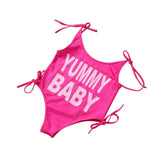 Kids Baby Girl Clothing Bodysuits Swimsuit Swimwear Bathing Suit Letter Pink Cute Sleeveless Clothes Baby Girls