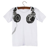 Boy Kids Cotton Tops Casual Print 3D Headphone baby Tees clothes Spring Summer O-Neck fashion Short Sleeve blouses Shirt for2-6Y