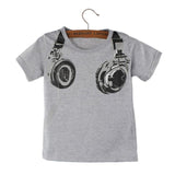Boy Kids Cotton Tops Casual Print 3D Headphone baby Tees clothes Spring Summer O-Neck fashion Short Sleeve blouses Shirt for2-6Y