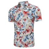 New Summer Floral Print Men Shirt Casual Beach Wear Short Sleeve Buttons Down Shirts Fitness Hawaiian Holiday Top Plus Size 3XL