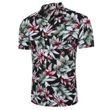 New Summer Floral Print Men Shirt Casual Beach Wear Short Sleeve Buttons Down Shirts Fitness Hawaiian Holiday Top Plus Size 3XL