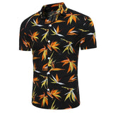 New Summer Floral Print Men Shirt Casual Beach Wear Short Sleeve Buttons Down Shirts Fitness Hawaiian Holiday Top Plus Size 3XL