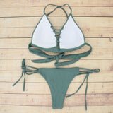 Women Sexy Bikini Swimsuit Strap Front Two Pieces Paded Swimwear Push Up Swim Suit for Beach Swimming Pool