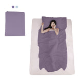 Cotton Travel Sleep Sheet Liner Sleeping Bag Sleepsack Bed Bag with Pillow Pocket for Camping Hiking Single Sized 45*83"