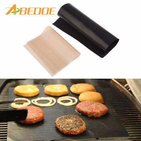 ABEDOE 2pcs Reuseable Non-stick Mat Pan Fry Liner Sheet Cooking Wok Sheet Pad Kitchen BBQ Baking Mats 33x40cm Cooking Tool BBQ