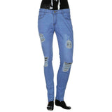 Men's Stretchy Ripped Skinny Biker Jeans Destroyed Taped Slim Fit Denim Pants