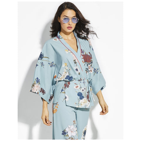 Mint Green Floral Kimonos