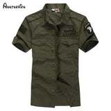 2018 Fashion Airforce Uniform Short Sleeve Shirts Men's Dress Shirt Aeronautica Militare Air Force One Brand Army Shirt 75z