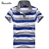 2018 Free Shipping Men's Shirt Men's Short-sleeved Striped Shirt Quality Style 19