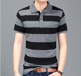 2018 Free Shipping Men's Shirt Men's Short-sleeved Striped Shirt Quality Style 19