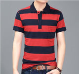 2018 Free Shipping Men's Shirt Men's Short-sleeved Striped Shirt Quality Style 19