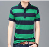 2018 Free Shipping Men's Shirt Men's Short-sleeved Striped Shirt Quality Style 19