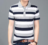 2018 Free Shipping Men's Shirt Men's Short-sleeved Striped Shirt Quality Style 19