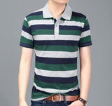 2018 Free Shipping Men's Shirt Men's Short-sleeved Striped Shirt Quality Style 19