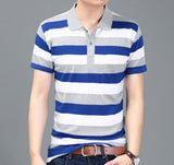 2018 Free Shipping Men's Shirt Men's Short-sleeved Striped Shirt Quality Style 19