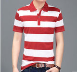 2018 Free Shipping Men's Shirt Men's Short-sleeved Striped Shirt Quality Style 19