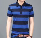 2018 Free Shipping Men's Shirt Men's Short-sleeved Striped Shirt Quality Style 19